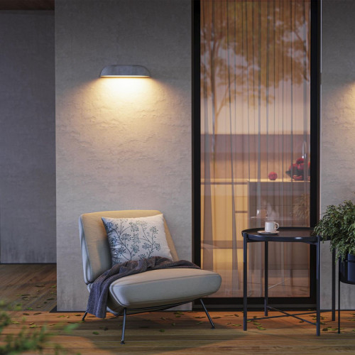 Уличный настенный светильник Arlight SP-BULFIN-WALL-L365-10W Warm3000 (WH, 120 deg, 230V) (IP65 Бетон) 058131