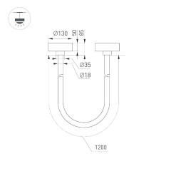 Подвесной светильник Arlight SP-TROPIC-SURFACE-R18-L1200-18W Day4000 (GD, 360 deg, 230V) 043394