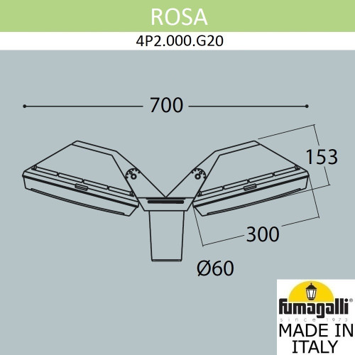 Уличный светильник Fumagalli Guizeppe 4P2.000.G20.AYF1R