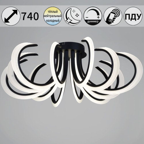 Потолочная люстра Reluce 74390-0.3-6+6 black