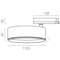 Трековый трехфазный светильник Quattro LED с адаптером Lightstar Alta Pro A5647QT