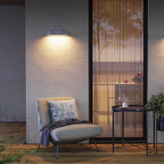 Уличный настенный светильник Arlight SP-BULFIN-WALL-L365-10W Warm3000 (BK, 120 deg, 230V) (IP65 Бетон) 051042