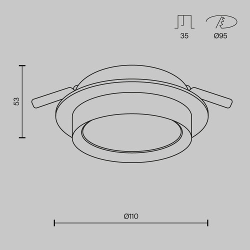 Встраиваемый светильник Maytoni Technical Hoop DL086-GX53-RD-B