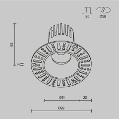Встраиваемый светильник Maytoni Technical Dip DL124-10W-4K-TRS-W