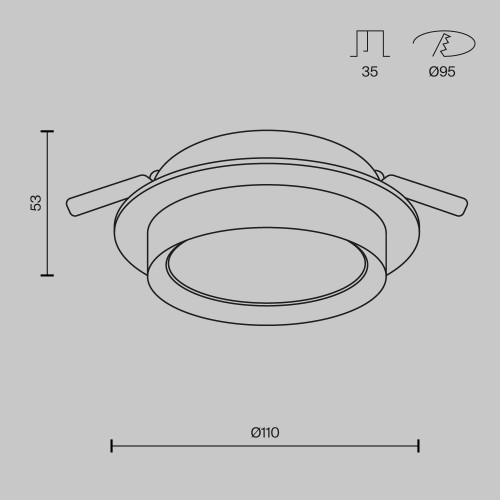 Встраиваемый светильник Maytoni Technical Hoop DL086-GX53-RD-BG