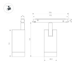 Трековый магнитный светильник Arlight MAG-ORIENT-SPOT-R45-12W Warm3000 (BR, 24 deg, 48V, DALI) 045062