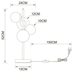 Настольная лампа Arte Lamp Gemini A2243LT-4PB
