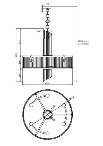 Подвесная люстра Maytoni Frame MOD174PL-06G