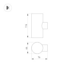 Уличный настенный светильник Arlight KT-Ray-Wall-Twin-R46-2x3W Warm3000 034137