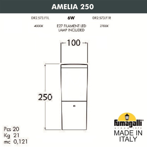 Ландшафтный светильник Fumagalli AMELIA 250 DR2.573.000.WYE27