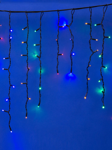 Уличная светодиодная гирлянда Uniel бахрома (UL-00003933) разноцветный ULD-B3010-200/TBK Multi IP67