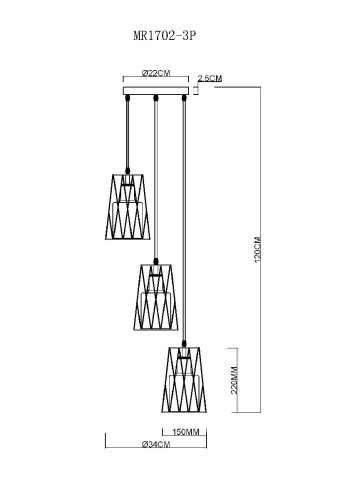 Подвесной светильник MyFar Scrum MR1702-3P