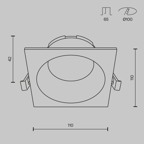 Встраиваемый светильник Maytoni Technical Share DL126-GX53-SQ-W