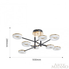 Потолочная светильник Arte Milano Ferrara 272999/8 BK/GD