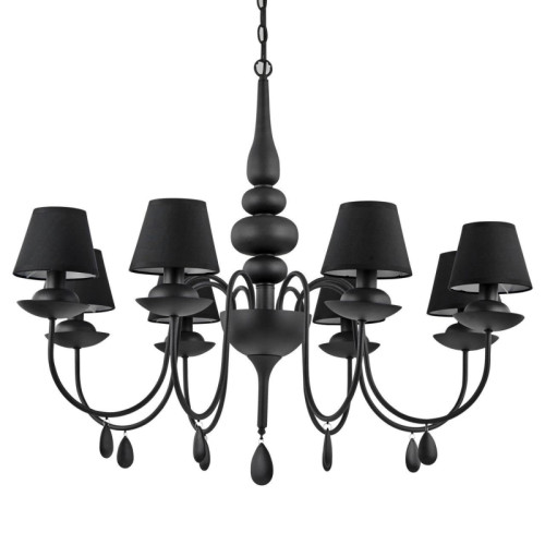 Подвесная люстра Ideal Lux Blanche SP8 Nero 111896
