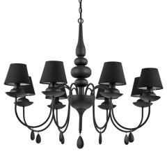 Подвесная люстра Ideal Lux Blanche SP8 Nero 111896