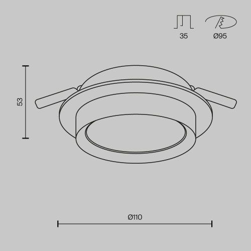 Встраиваемый светильник Maytoni Technical Hoop DL086-GX53-RD-WB