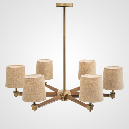 Люстра на штанге ImperiumLoft Jorgenson Beige/Dark Wood Stavra 102089-26