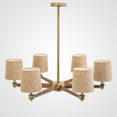 Люстра на штанге ImperiumLoft Jorgenson Beige/Dark Wood Stavra 102089-26