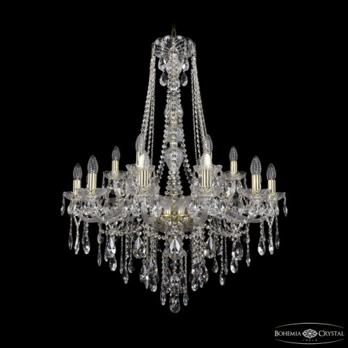 Подвесная люстра Bohemia Ivele Crystal 1415/12+6/300/h-108 G