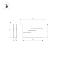 Трековый светильник Arlight Mag-Orient-Flat-Fold-S195-6W Day4000 034657(1)