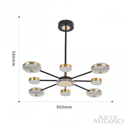 Люстра на штанге Arte Milano 272069/8 BK/GD