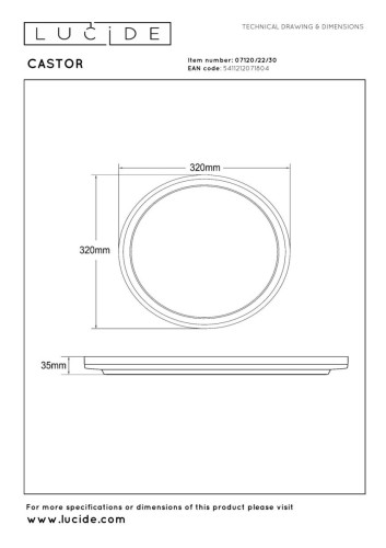 Потолочный светильник Lucide Castor 07120/22/30