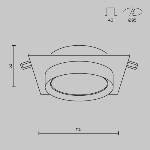 Встраиваемый светильник Maytoni Technical Hoop DL086-GX53-SQ-B