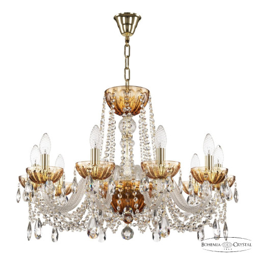 Подвесная люстра Bohemia Ivele Crystal 5402/10/240 G Amber/M-1H