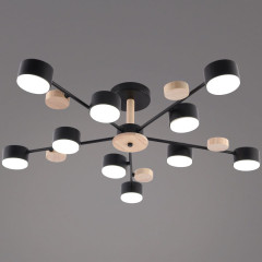 Люстра на штанге Reluce 03758-0.3-10 BK+WOOD GX53