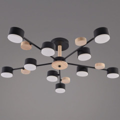 Люстра на штанге Reluce 03758-0.3-10 BK+WOOD GX53