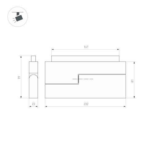Трековый светильник Arlight Mag-Orient-Laser-Fold-S230-12W Warm3000 034642(1)