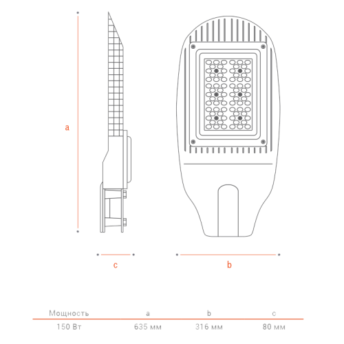Консольный светильник Wolta ДКУ04-150-102-4К ШБ140х60
