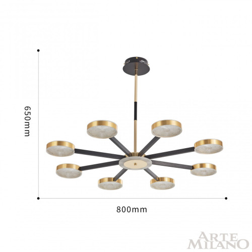 Люстра на штанге Arte Milano 272079/8 BK/GD