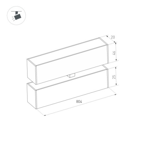 Трековый светильник Arlight Mag-Flat-Fold-25-S804-24W Warm3000 034240