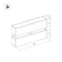 Трековый светильник Arlight Mag-Flat-Fold-25-S804-24W Warm3000 034240