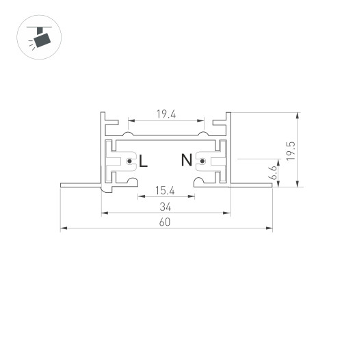 Шинопровод Arlight LGD-2TR-TRACK-F-1000-BK-M (C) 038672