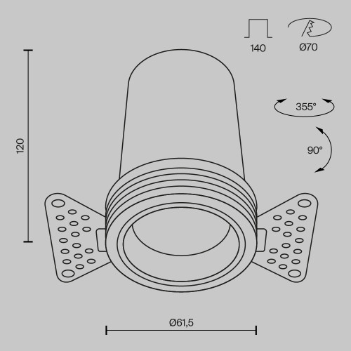 Встраиваемый спот Maytoni Technical Focus Led DL125-L12-4K-TRS-B