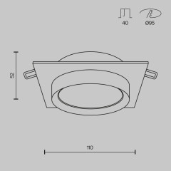 Встраиваемый светильник Maytoni Technical Hoop DL086-GX53-SQ-WB