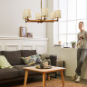 Люстра на штанге ImperiumLoft Stavra Jorgenson White/Dark Wood 203574-26