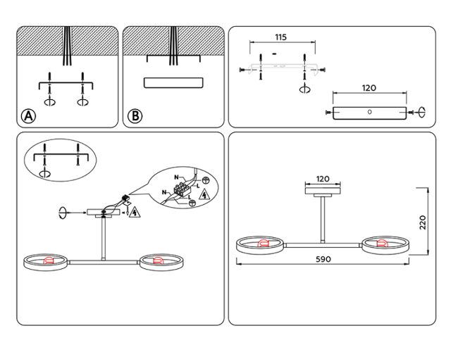 Люстра на штанге Ambrella Light Traditional TR8243