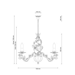 Подвесная люстра Lucia Tucci Fiori Di Rose 185.10.5