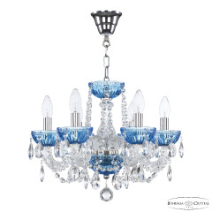 Подвесная люстра Bohemia Ivele Crystal 5402/6/141 Ni Aquamarine/M-1G