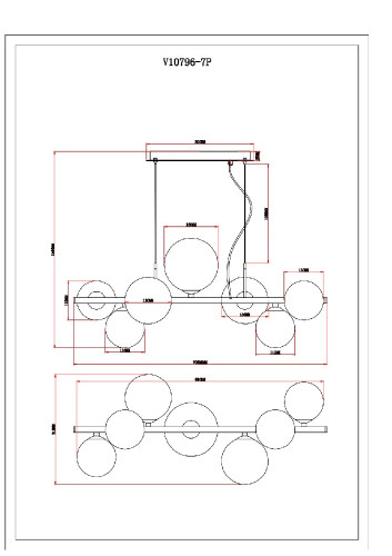 Подвесная люстра Moderli Renny V10796-7P