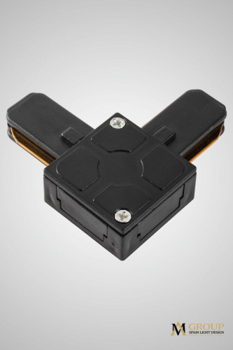 Трековый однофазный L-образный соединитель AM Group AM175 BK