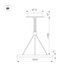 Подвесной светильник Arlight SP-CONGO-CAN-1-R400-24W Day4000 (GD, 120 deg, 230V) 046210