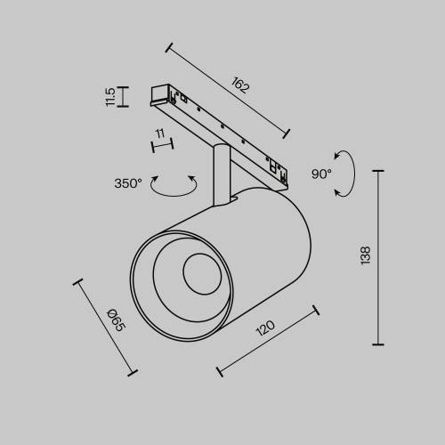 Трековый магнитный светильник Maytoni Technical Focus Led Exility X TR243-4-18WTW-DSZ-B