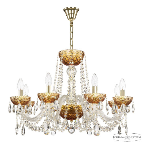 Подвесная люстра Bohemia Ivele Crystal 5402/8/240 G Amber/M-1F