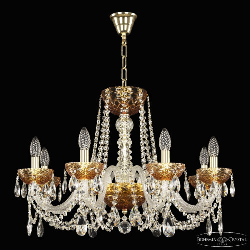 Подвесная люстра Bohemia Ivele Crystal 5402/8/240 G Amber/M-1F